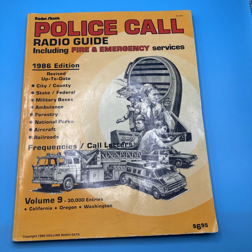 Vintage 1986 Radio Shack Police Call Radio Guide Vol 9 Scanner Book USA